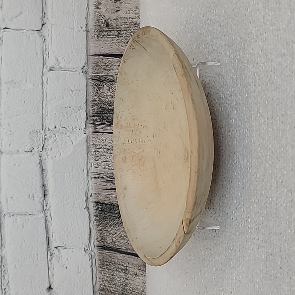 Vintage Farmhouse Mid Century Modern Wooden Large Hand Carved Dough/Salad Bowl